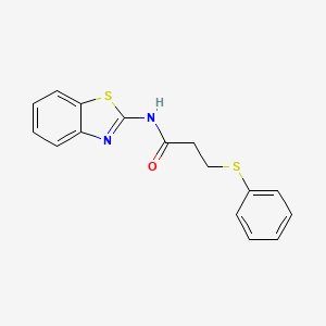 molecular formula C16H14N2OS2 B2840879 N-(1,3-benzothiazol-2-yl)-3-(phenylsulfanyl)propanamide CAS No. 392322-57-5