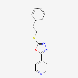 2-(Phenethylthio)-5-(4-pyridyl)-1,3,4-oxadiazole