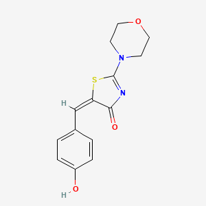 (5E)-5-[(4-hydroxyphenyl)methylidene]-2-(morpholin-4-yl)-4,5-dihydro-1,3-thiazol-4-one