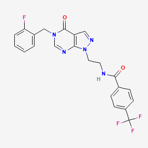 N-(2-(5-(2-fluorobenzyl)-4-oxo-4,5-dihydro-1H-pyrazolo[3,4-d]pyrimidin-1-yl)ethyl)-4-(trifluoromethyl)benzamide
