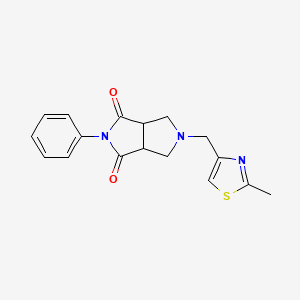 2-[(2-Methyl-1,3-thiazol-4-yl)methyl]-5-phenyl-1,3,3a,6a-tetrahydropyrrolo[3,4-c]pyrrole-4,6-dione