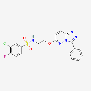 3-chloro-4-fluoro-N-(2-((3-phenyl-[1,2,4]triazolo[4,3-b]pyridazin-6-yl)oxy)ethyl)benzenesulfonamide