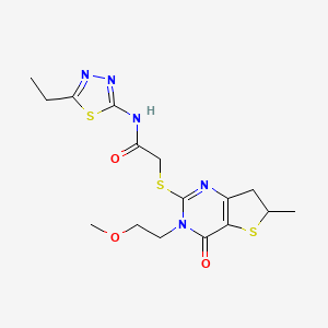 N-(5-ethyl-1,3,4-thiadiazol-2-yl)-2-[[3-(2-methoxyethyl)-6-methyl-4-oxo-6,7-dihydrothieno[3,2-d]pyrimidin-2-yl]sulfanyl]acetamide