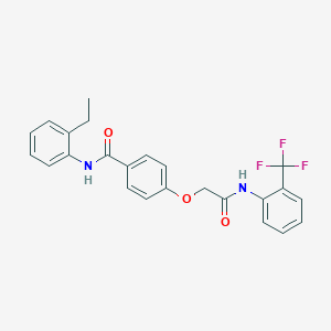 molecular formula C24H21F3N2O3 B284092 N-(2-ethylphenyl)-4-[2-oxo-2-[2-(trifluoromethyl)anilino]ethoxy]benzamide 