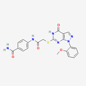4-[({[1-(2-methoxyphenyl)-4-oxo-4,5-dihydro-1H-pyrazolo[3,4-d]pyrimidin-6-yl]thio}acetyl)amino]benzamide