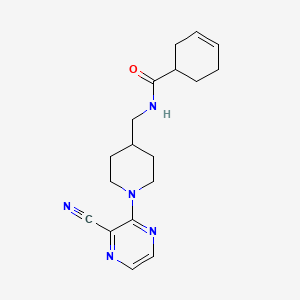 N-((1-(3-cyanopyrazin-2-yl)piperidin-4-yl)methyl)cyclohex-3-enecarboxamide