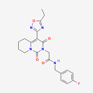2-[4-(5-ethyl-1,2,4-oxadiazol-3-yl)-1,3-dioxo-5,6,7,8-tetrahydro-1H-pyrido[1,2-c]pyrimidin-2(3H)-yl]-N-(4-fluorobenzyl)acetamide
