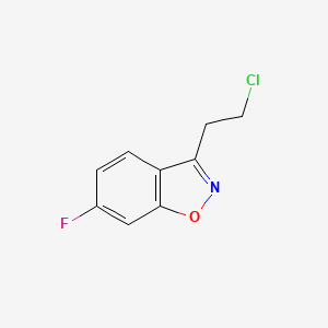 molecular formula C9H7ClFNO B2840958 1,2-Benzisoxazole, 3-(2-chloroethyl)-6-fluoro- CAS No. 59899-52-4