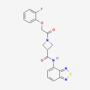molecular formula C18H15FN4O3S B2840965 N-(2,1,3-BENZOTHIADIAZOL-4-YL)-1-[2-(2-FLUOROPHENOXY)ACETYL]AZETIDINE-3-CARBOXAMIDE CAS No. 1448054-97-4