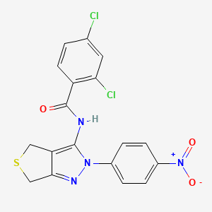 2,4-dichloro-N-(2-(4-nitrophenyl)-4,6-dihydro-2H-thieno[3,4-c]pyrazol-3-yl)benzamide