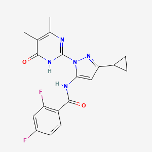 molecular formula C19H17F2N5O2 B2840992 N-(3-cyclopropyl-1-(4,5-dimethyl-6-oxo-1,6-dihydropyrimidin-2-yl)-1H-pyrazol-5-yl)-2,4-difluorobenzamide CAS No. 1203362-64-4