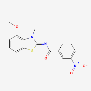 N-(4-methoxy-3,7-dimethyl-1,3-benzothiazol-2-ylidene)-3-nitrobenzamide
