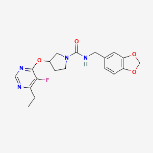 N-(benzo[d][1,3]dioxol-5-ylmethyl)-3-((6-ethyl-5-fluoropyrimidin-4-yl)oxy)pyrrolidine-1-carboxamide