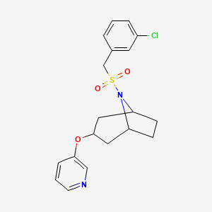 8-[(3-Chlorophenyl)methanesulfonyl]-3-(pyridin-3-yloxy)-8-azabicyclo[3.2.1]octane