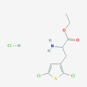 molecular formula C9H12Cl3NO2S B2841012 Ethyl 2-amino-3-(2,5-dichlorothiophen-3-yl)propanoate hydrochloride CAS No. 2375267-98-2