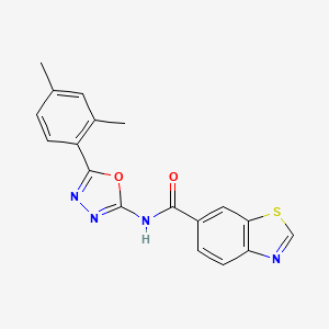 molecular formula C18H14N4O2S B2841062 N-[5-(2,4-dimethylphenyl)-1,3,4-oxadiazol-2-yl]-1,3-benzothiazole-6-carboxamide CAS No. 891115-49-4
