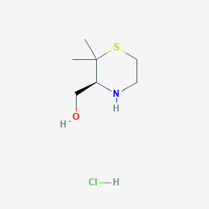 [(3S)-2,2-Dimethylthiomorpholin-3-yl]methanol;hydrochloride
