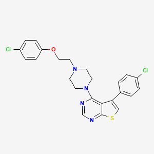 4-(4-(2-(4-Chlorophenoxy)ethyl)piperazin-1-yl)-5-(4-chlorophenyl)thieno[2,3-d]pyrimidine