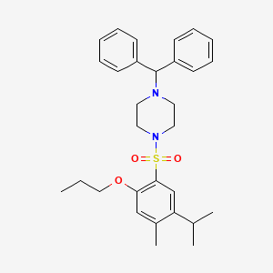 1-(Diphenylmethyl)-4-[4-methyl-5-(propan-2-yl)-2-propoxybenzenesulfonyl]piperazine