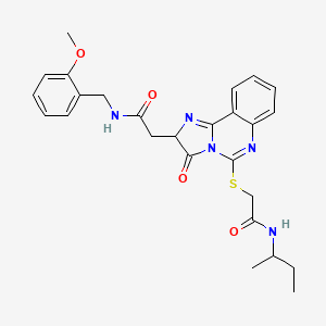 molecular formula C26H29N5O4S B2841130 N-(butan-2-yl)-2-{[2-({[(2-methoxyphenyl)methyl]carbamoyl}methyl)-3-oxo-2H,3H-imidazo[1,2-c]quinazolin-5-yl]sulfanyl}acetamide CAS No. 1024281-03-5