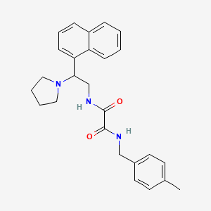 molecular formula C26H29N3O2 B2841132 N'-[(4-methylphenyl)methyl]-N-[2-(naphthalen-1-yl)-2-(pyrrolidin-1-yl)ethyl]ethanediamide CAS No. 941977-21-5