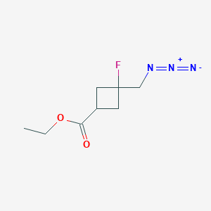molecular formula C8H12FN3O2 B2841157 Ethyl 3-(azidomethyl)-3-fluorocyclobutane-1-carboxylate CAS No. 2377030-72-1