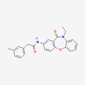 molecular formula C24H22N2O3 B2841168 N-(10-ethyl-11-oxo-10,11-dihydrodibenzo[b,f][1,4]oxazepin-2-yl)-2-(m-tolyl)acetamide CAS No. 922082-08-4