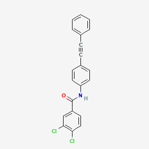 molecular formula C21H13Cl2NO B2841174 3,4-dichloro-N-[4-(2-phenylethynyl)phenyl]benzamide CAS No. 439095-78-0