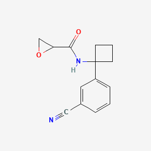 molecular formula C14H14N2O2 B2841178 N-[1-(3-Cyanophenyl)cyclobutyl]oxirane-2-carboxamide CAS No. 2411252-80-5