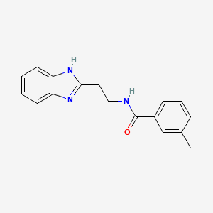 molecular formula C17H17N3O B2841219 N-[2-(1H-1,3-benzodiazol-2-yl)ethyl]-3-methylbenzamide CAS No. 303991-77-7