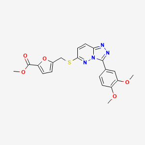 molecular formula C20H18N4O5S B2841248 Methyl 5-(((3-(3,4-dimethoxyphenyl)-[1,2,4]triazolo[4,3-b]pyridazin-6-yl)thio)methyl)furan-2-carboxylate CAS No. 852437-91-3