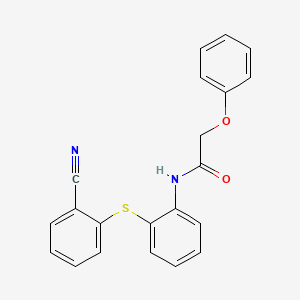 molecular formula C21H16N2O2S B2841260 N-{2-[(2-cyanophenyl)sulfanyl]phenyl}-2-phenoxyacetamide CAS No. 866008-10-8