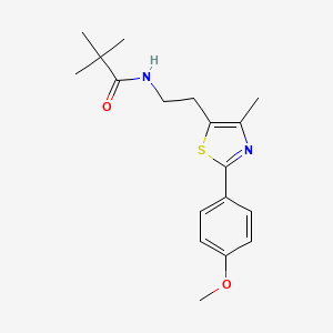 molecular formula C18H24N2O2S B2841261 N-{2-[2-(4-methoxyphenyl)-4-methyl-1,3-thiazol-5-yl]ethyl}-2,2-dimethylpropanamide CAS No. 893995-92-1