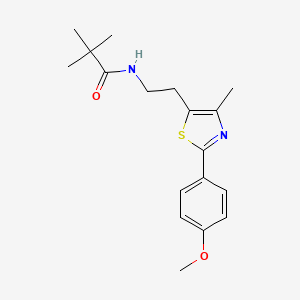 B2841261 N-[2-[2-(4-methoxyphenyl)-4-methyl-1,3-thiazol-5-yl]ethyl]-2,2-dimethylpropanamide CAS No. 893995-92-1