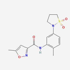 molecular formula C15H17N3O4S B2841269 N-(5-(1,1-dioxidoisothiazolidin-2-yl)-2-methylphenyl)-5-methylisoxazole-3-carboxamide CAS No. 1207022-10-3
