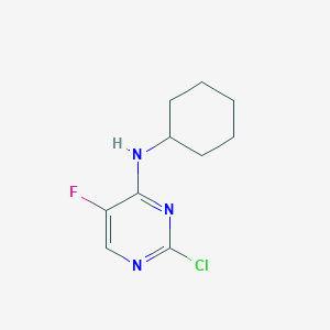 molecular formula C10H13ClFN3 B2841288 2-chloro-N-cyclohexyl-5-fluoropyrimidin-4-amine CAS No. 28942-84-9