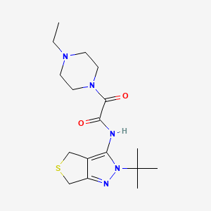molecular formula C17H27N5O2S B2841313 N-{2-tert-butyl-2H,4H,6H-thieno[3,4-c]pyrazol-3-yl}-2-(4-ethylpiperazin-1-yl)-2-oxoacetamide CAS No. 941956-66-7