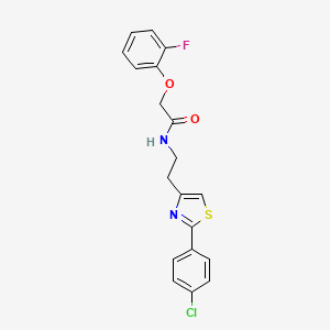 molecular formula C19H16ClFN2O2S B2841314 N-{2-[2-(4-chlorophenyl)-1,3-thiazol-4-yl]ethyl}-2-(2-fluorophenoxy)acetamide CAS No. 923107-77-1