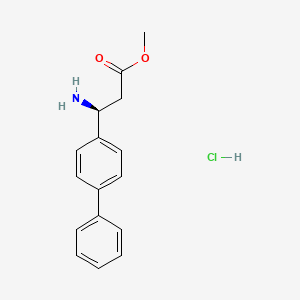 molecular formula C16H18ClNO2 B2841330 Methyl (S)-3-([1,1'-biphenyl]-4-yl)-3-aminopropanoate hydrochloride CAS No. 2253619-90-6