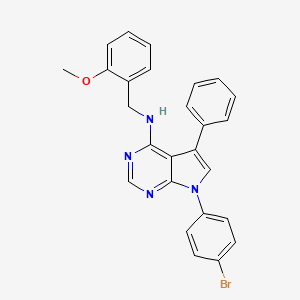 molecular formula C26H21BrN4O B2841331 7-(4-bromophenyl)-N-(2-methoxybenzyl)-5-phenyl-7H-pyrrolo[2,3-d]pyrimidin-4-amine CAS No. 477231-75-7