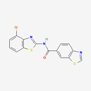 molecular formula C15H8BrN3OS2 B2841365 N-(4-bromo-1,3-benzothiazol-2-yl)-1,3-benzothiazole-6-carboxamide CAS No. 868677-90-1