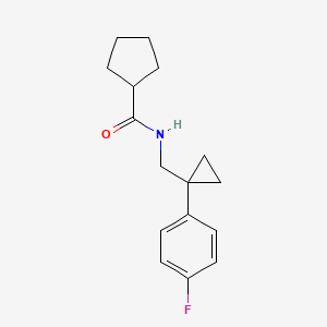 molecular formula C16H20FNO B2841373 N-((1-(4-fluorophenyl)cyclopropyl)methyl)cyclopentanecarboxamide CAS No. 1049489-32-8