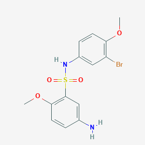 molecular formula C14H15BrN2O4S B2841382 5-amino-N-(3-bromo-4-methoxyphenyl)-2-methoxybenzenesulfonamide CAS No. 519152-87-5