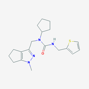 molecular formula C19H26N4OS B2841402 1-Cyclopentyl-1-((1-methyl-1,4,5,6-tetrahydrocyclopenta[c]pyrazol-3-yl)methyl)-3-(thiophen-2-ylmethyl)urea CAS No. 2034563-14-7