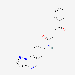 molecular formula C21H22N4O2 B2841414 N-{2-methyl-6H,7H,8H,9H-pyrazolo[1,5-a]quinazolin-7-yl}-4-oxo-4-phenylbutanamide CAS No. 2097929-92-3