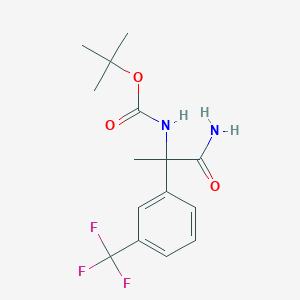 molecular formula C15H19F3N2O3 B2841447 tert-Butyl (1-amino-1-oxo-2-(3-(trifluoromethyl)phenyl)propan-2-yl)carbamate CAS No. 1245940-52-6