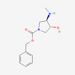 molecular formula C13H18N2O3 B2841458 benzyl (3R,4R)-3-hydroxy-4-(methylamino)pyrrolidine-1-carboxylate CAS No. 1224172-60-4
