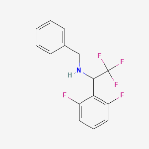 molecular formula C15H12F5N B2841459 Benzyl[1-(2,6-difluorophenyl)-2,2,2-trifluoroethyl]amine CAS No. 1443981-12-1