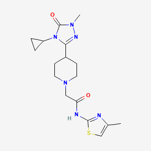 B2841462 2-(4-(4-cyclopropyl-1-methyl-5-oxo-4,5-dihydro-1H-1,2,4-triazol-3-yl)piperidin-1-yl)-N-(4-methylthiazol-2-yl)acetamide CAS No. 1797126-68-1
