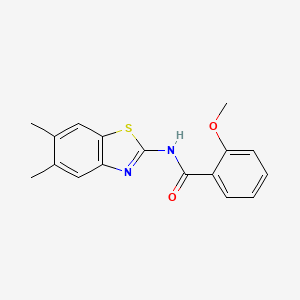 molecular formula C17H16N2O2S B2841480 N-(5,6-dimethyl-1,3-benzothiazol-2-yl)-2-methoxybenzamide CAS No. 886928-93-4